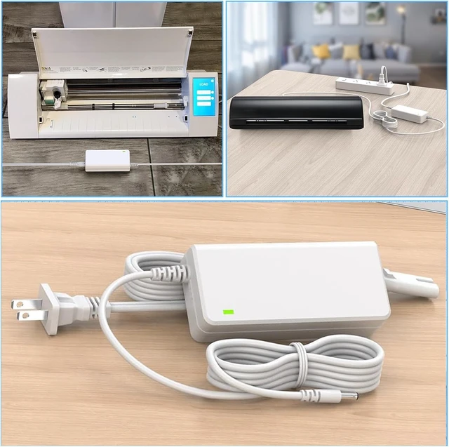 Alt view image 5 of 7 - 24V White Power Cord Compatible with Silhouette Cameo 5 4 3 2 1 SD Portrait Studio Electronic Cutting Tool Print Power Supply 24V AC Adapter Replacement for Silhouette Cameo 4 Charger
