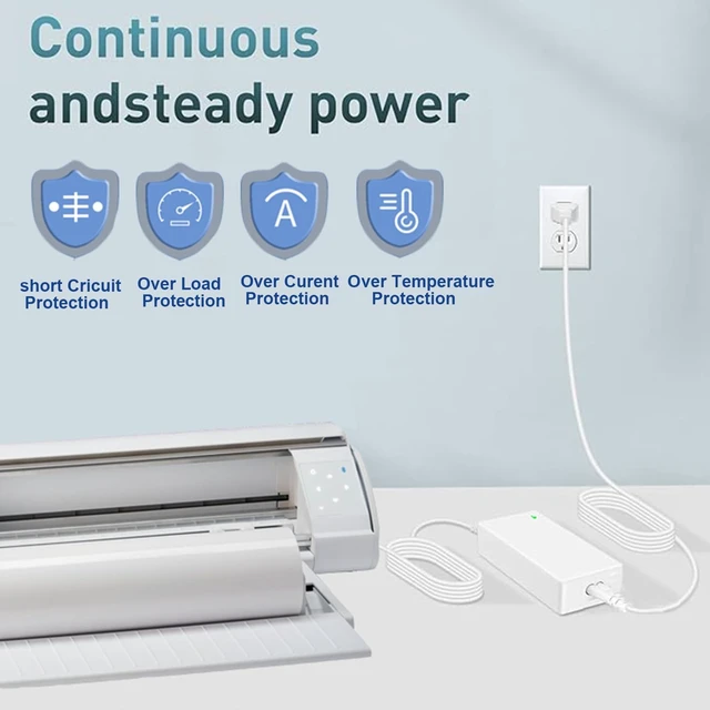 Alt view image 4 of 7 - 24V White Power Cord Compatible with Silhouette Cameo 5 4 3 2 1 SD Portrait Studio Electronic Cutting Tool Print Power Supply 24V AC Adapter Replacement for Silhouette Cameo 4 Charger