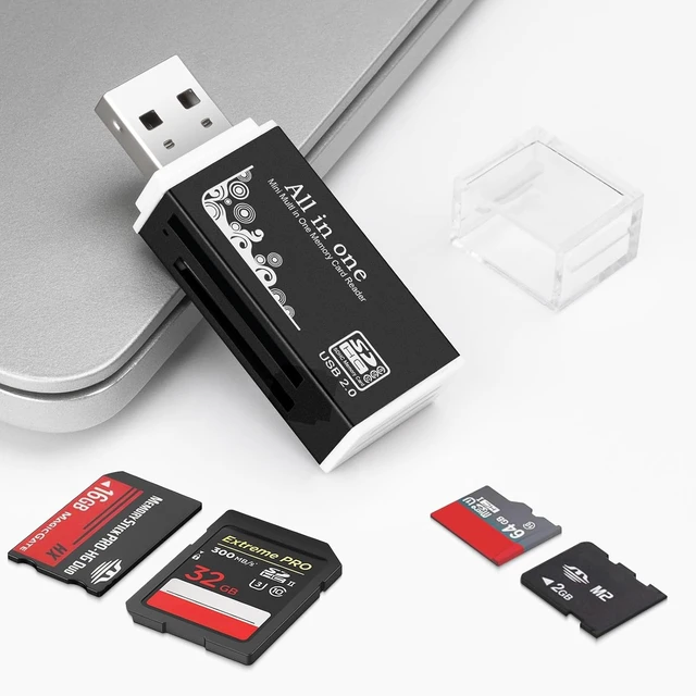 Alt view image 4 of 7 - USB Memory Card Reader USB Card Reader for Computer with a Type C Adapter Supports CF SD MMC Cards.