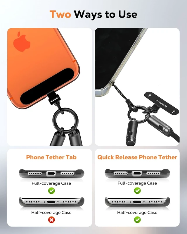 Alt view image 6 of 7 - 2-in-1 Phone Wrist Lanyard USB C Cable PD240W USB-C to USB-C Type-C Fast Charging Cable