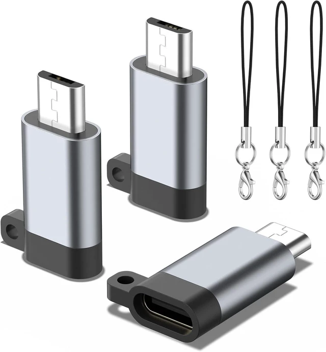 Main image of USB C to Micro USB Adapter 3 Pack Type C Female to Micro USB Male Convert Connector Support Charge & Data Sync for Galaxy S7 Edge / S6 / J7 / Note 6 5 LG G4 Nexus 5 and Micro USB Devices