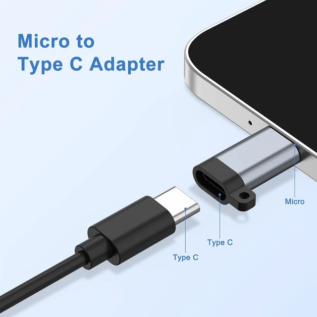 Alt view image 4 of 6 - USB C to Micro USB Adapter 3 Pack Type C Female to Micro USB Male Convert Connector Support Charge & Data Sync for Galaxy S7 Edge / S6 / J7 / Note 6 5 LG G4 Nexus 5 and Micro USB Devices