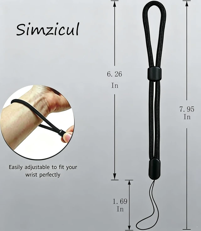 Alt view image 2 of 6 - 5 Pack Adjustable Wrist Straps Black Nylon Hand Lanyards Anti-Lost Wristlet Tether with Adjustable Slider for Cell Phones Cameras GoPro USB Drives Keys - Universal Fit