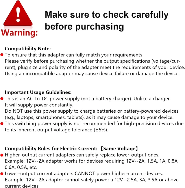 Alt view image 6 of 7 - 12V 2A AC to DC Power Supply Adapter