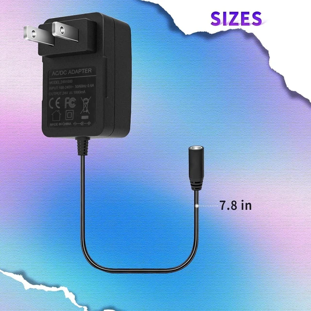 Alt view image 2 of 7 - 24V Power Adapter Charger for Hue Play Light bar 440400980001 440400982931 S020XM2400083 78201 7820330U7 Smart Ambient LED Light Strips Replacement Power Supply Cord