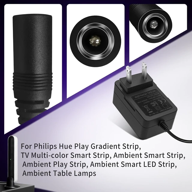 Alt view image 5 of 7 - 24V Power Adapter Charger for Hue Play Light bar 440400980001 440400982931 S020XM2400083 78201 7820330U7 Smart Ambient LED Light Strips Replacement Power Supply Cord