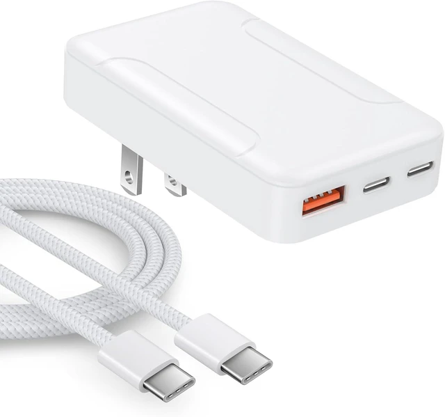 Main image of Slim Flat USB C Wall Plug PD45W Super Fast Charging for iPhone/Galaxy