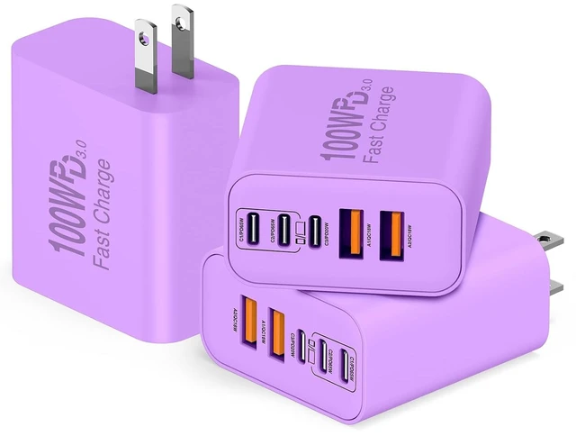 Main image of USB C Wall Fast Charger Block 100W 5-Port Type C Fast Charging Block
