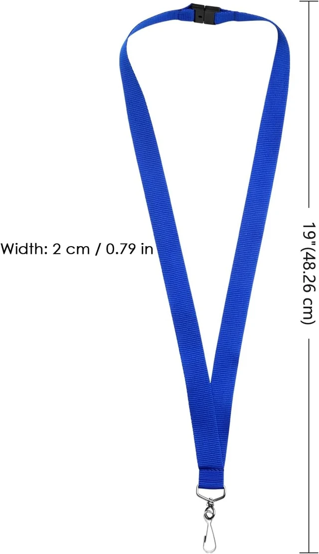 Alt view image 3 of 5 - 24-Pack Blue Breakaway Lanyards for id Badges Polyester Neck Straps for ID Cards Keys Office School & Events