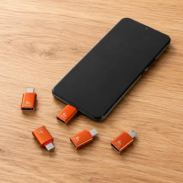 Alt view image 7 of 7 - 10Pack USB C Female to USB Male Adapter 10Gbps/120W USB-C to USBs Adapter USB-C Converter for Smartphone PC Keyboard Orange