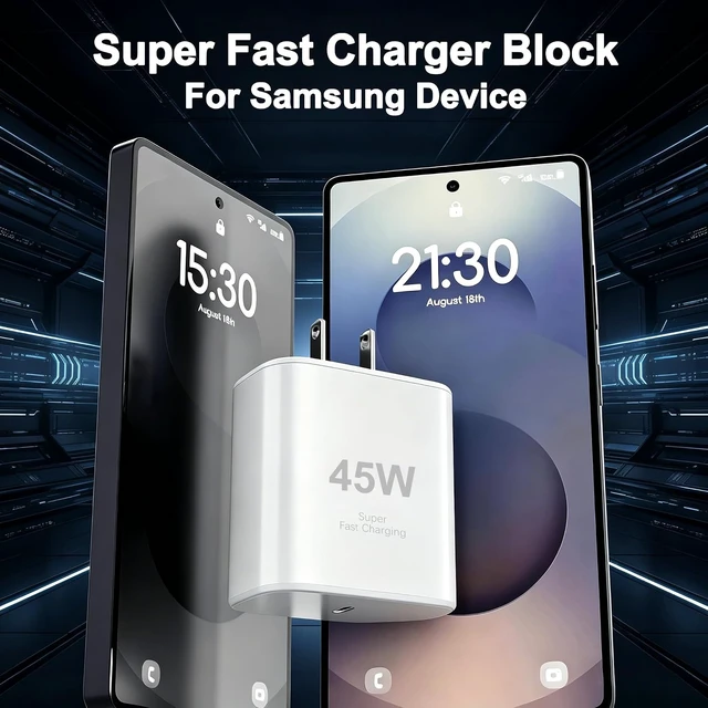 Alt view image 6 of 7 - 45W Super Fast Charger Block 3Pack Type C Charger Fast Charging Plug Android Phone Chargers USB C Wall Charger Power Adapter Compatible Galaxy S26 Ultra/S26+/S26/S25/S24/S23/Z Fold 8