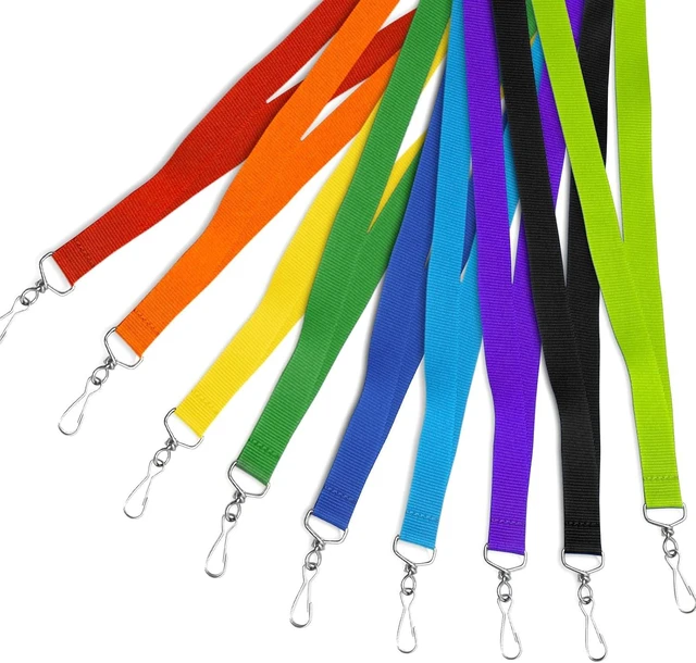 Alt view image 5 of 5 - 24-Pack Blue Breakaway Lanyards for id Badges Polyester Neck Straps for ID Cards Keys Office School & Events