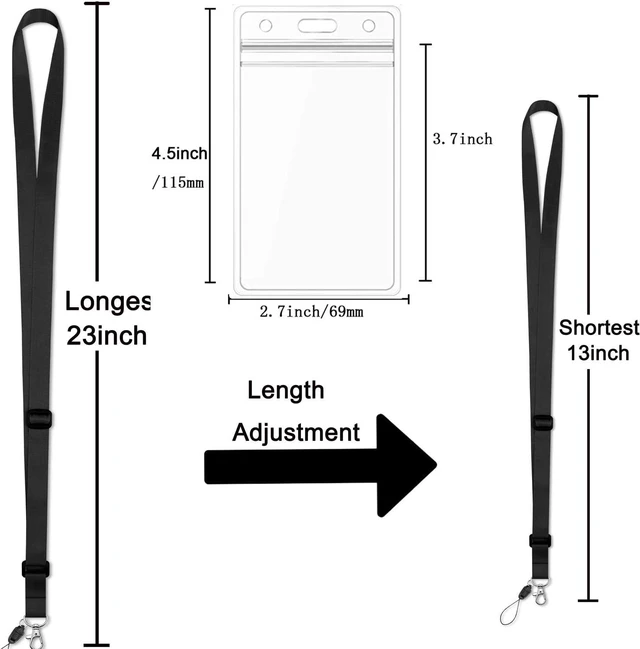 Alt view image 2 of 7 - 6 Pcs Lanyards with Vertical ID Badge Holder