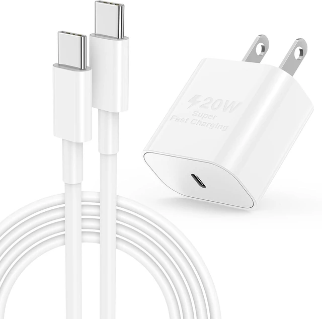Main image of iPhone 17 16 15 Fast Charger 20W USB C Charging Block for iPhone 17 Pro Max/17 Air/16 Pro/15 Plus iPad 12/11 inch/Mini/6 Gen Wall Plug Power Adapter Cube Brick/6ft Type C to C Cable Cord Long