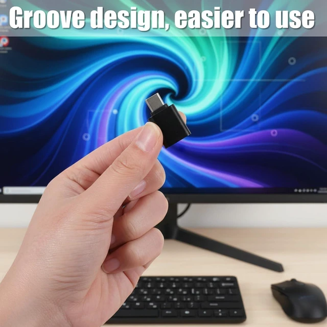 Alt view image 4 of 7 - 10 Pack USB C to USB3.0 Adapter 10Gbps/120W Type C Male to USB Female OTG Adapter for Charger PC Laptop Keyboard (Black)