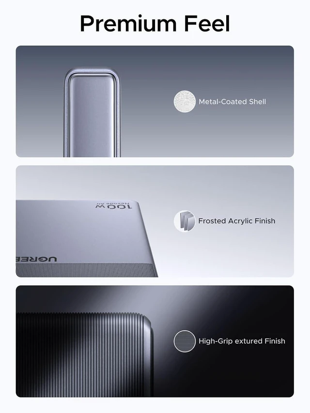 Alt view image 5 of 7 - Nexode Air 100W USB C Charger Flat Design Ultra Slim and Foldable Plug Compact GaN Fast 3-Port Charging PD Type-C Power Adapter Compatible with MacBook iPhone 17 Pro Max Galaxy Grey
