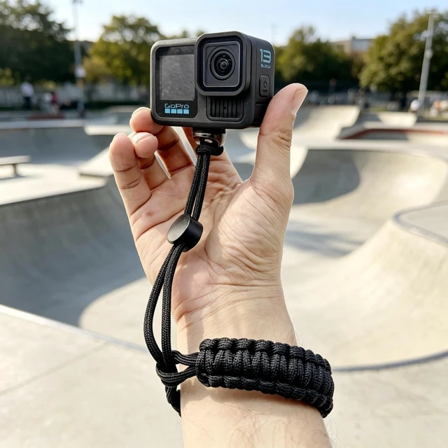 Alt view image 6 of 7 - Camera Wrist Strap Adjustable Paracord Lanyard wrist strap Quick Release with 1/4 Screw for Insta 360 X3 Ace Pro GoPro DSLR Cameras Selfie Stickssmartphone gimbal stabilizer