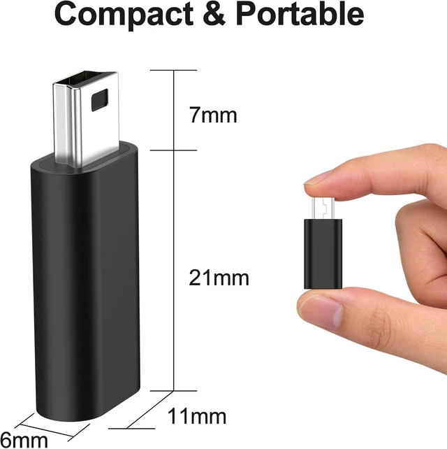 Alt view image 3 of 7 - 3 Pack USB C to Mini USB Adapter Type C Female to Mini USB 2.0 Male Convert Connector Support Charge & Data Sync Compatible GoPro Hero 3+ MP3 Players Dash Cam Digital Camera Receiver