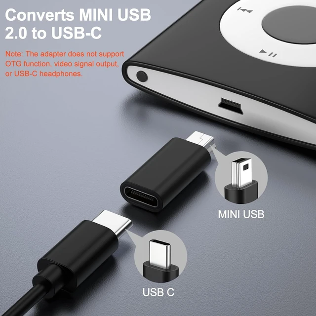 Alt view image 6 of 7 - 3 Pack USB C to Mini USB Adapter Type C Female to Mini USB 2.0 Male Convert Connector Support Charge & Data Sync Compatible GoPro Hero 3+ MP3 Players Dash Cam Digital Camera Receiver