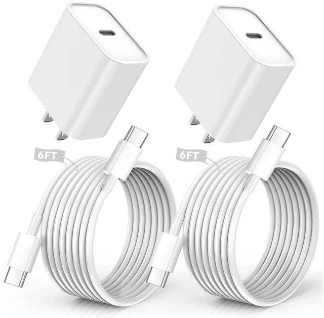 Main image of iPhone 17/16/15 Charger USB C Charger 2Pack 20W Type C Fast Wall Charge Power Adapter 6FT 60W USB-C to C Cable for iPhone Air/17Pro Max/15/16 Pro Max iPad Pro 12.9/11 inch iPad Air 5/4th AirPods Pro