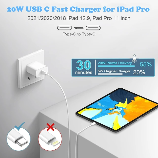 Alt view image 5 of 7 - iPhone 17/16/15 Charger USB C Charger 2Pack 20W Type C Fast Wall Charge Power Adapter 6FT 60W USB-C to C Cable for iPhone Air/17Pro Max/15/16 Pro Max iPad Pro 12.9/11 inch iPad Air 5/4th AirPods Pro