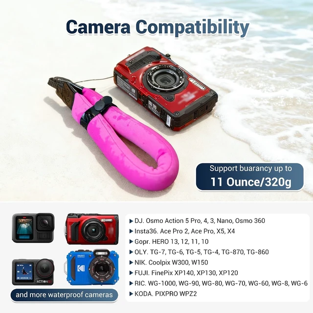 Alt view image 4 of 7 - Floating Wrist Strap for Underwater Camera Action Camera Phone Yellow