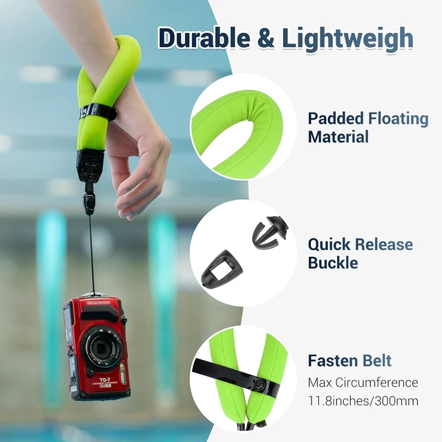 Alt view image 3 of 7 - Floating Wrist Strap for Underwater Camera Action Camera Phone Yellow