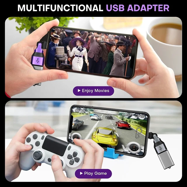 Alt view image 5 of 7 - USB A to USB C Adapter 180° Rotation Swivel Right Angle