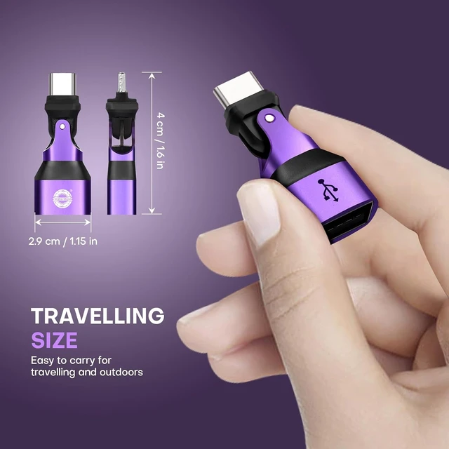 Alt view image 6 of 7 - USB A to USB C Adapter 180° Rotation Swivel Right Angle
