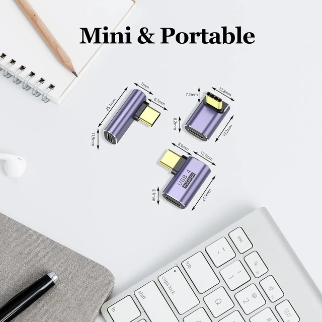 Alt view image 2 of 7 - 3 Pack USB C Coupler USB Type C Female to Female Adapter Extender Compatible with Thunderbolt 4/3 Support up to 240W Charging 40Gbps Data Transfer and 8K@60Hz Video (Dark Blue)