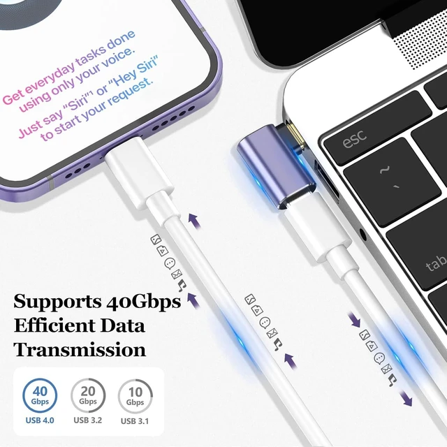 Alt view image 7 of 7 - 3 Pack USB C Coupler USB Type C Female to Female Adapter Extender Compatible with Thunderbolt 4/3 Support up to 240W Charging 40Gbps Data Transfer and 8K@60Hz Video (Dark Blue)
