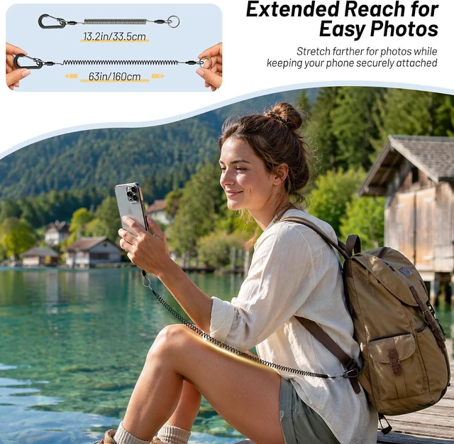 Alt view image 4 of 7 - Anti-Theft Phone Wrist Strap with Security Tether for Travel