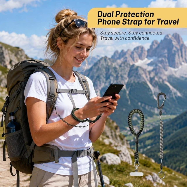 Alt view image 2 of 7 - Anti-Theft Phone Wrist Strap with Security Tether for Travel