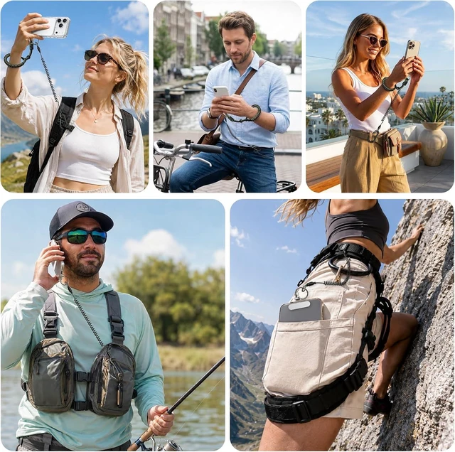 Alt view image 6 of 7 - Anti-Theft Phone Wrist Strap with Security Tether for Travel