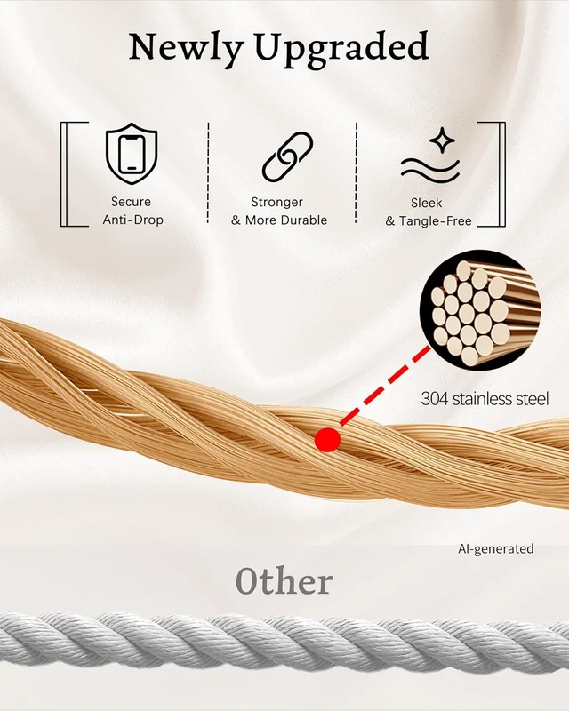 Alt view image 2 of 7 - Marble Beaded Phone Wrist Strap for Women Detachable Design