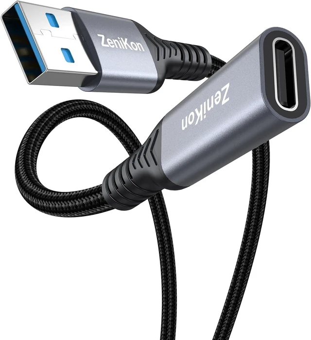 Main image of USB C Female to USB Male Adapter Cable 4FT 10Gbps Data Transfer 60W Charge