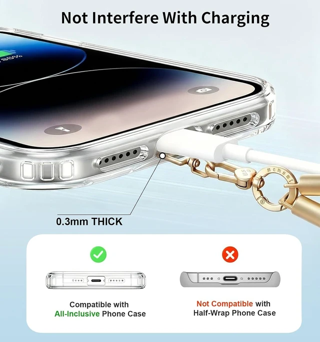 Alt view image 5 of 7 - Anti-Theft Phone Lanyard Crossbody for iPhone & Android 3-in-1 Neck & Wrist Strap 66 lbs Pull-Tested Universal Phone Strap for Travel Work & Night Out Black