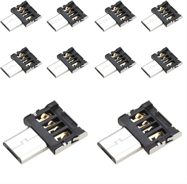 Main image of 10 Pack Micro USB OTG Adapter Micro USB Male to USB 2.0 Female Ultra Mini Size Connector Adapter
