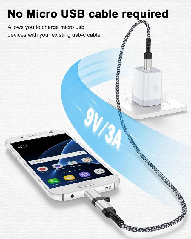 Alt view image 5 of 7 - Micro USB to USB-C Adapter 4Pack USB Type C Female to Micro Male Converter