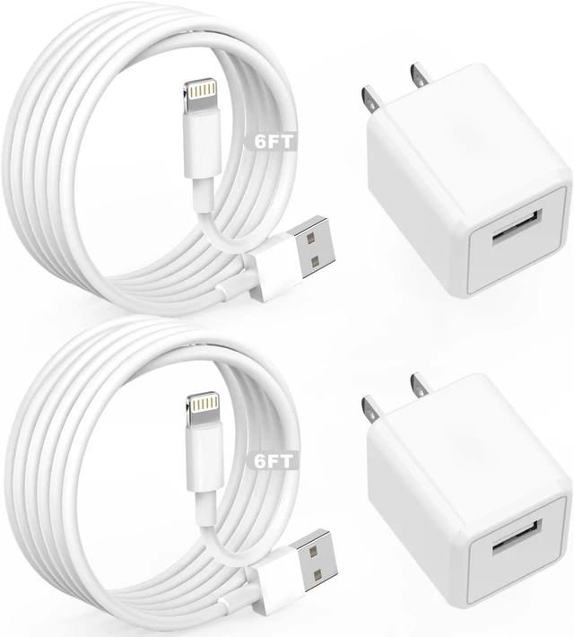 Main image of iPhone Charger Cube iPhone Charger Travel 2Pack 6FT Lightning Cable Cord Quick Fast Charging Cord USB Wall Chargers Travel Plug Adapter for iPhone14/13/12/11/10/X/8 Plus/XR/XS Max/7/SE/iPad Airpods