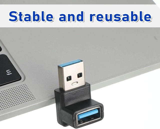 Alt view image 6 of 7 - 4 Pack 90 Degree USB A Male to Female Adapter Right Angle USB Adapter