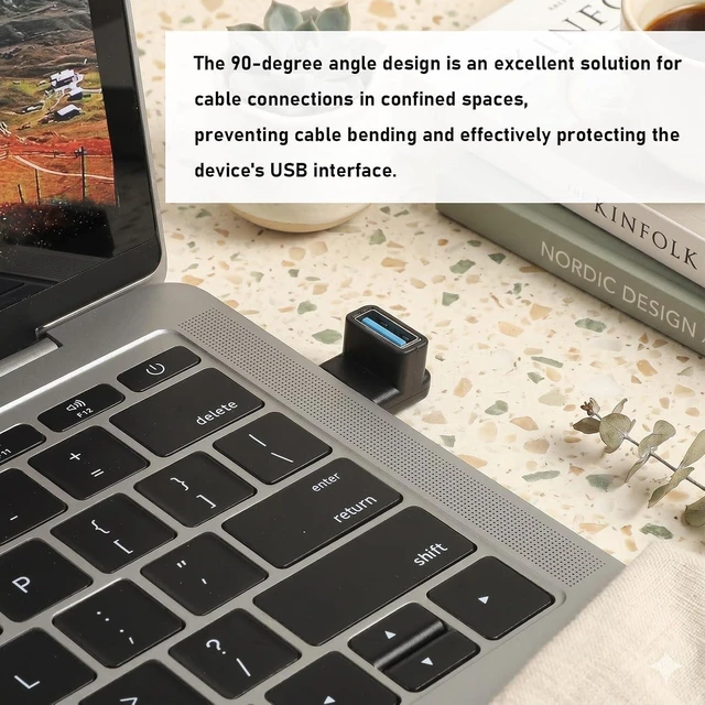 Alt view image 7 of 7 - 4 Pack 90 Degree USB A Male to Female Adapter Right Angle USB Adapter