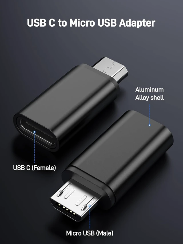 Alt view image 2 of 7 - USB C to Micro USB Adapter(5 Pack) USB Type C Female to Micro USB Male Convert Connector USB C to Micro B Charge and Data Sync for Galaxy S7 Edge S6 Nexus 6/5 and Other Micro Devices.