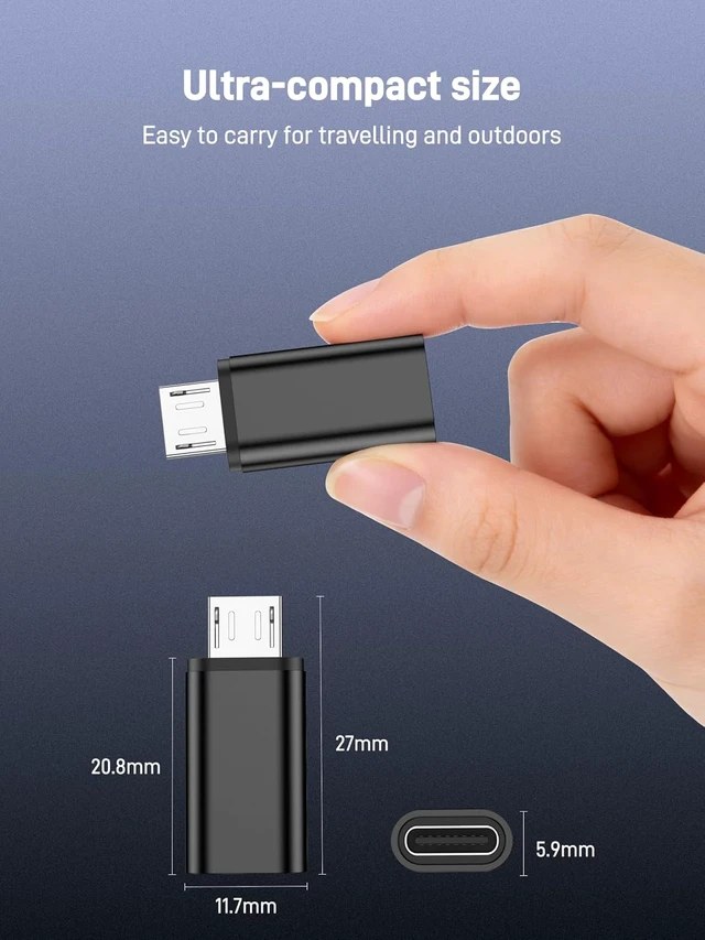 Alt view image 3 of 7 - USB C to Micro USB Adapter(5 Pack) USB Type C Female to Micro USB Male Convert Connector USB C to Micro B Charge and Data Sync for Galaxy S7 Edge S6 Nexus 6/5 and Other Micro Devices.