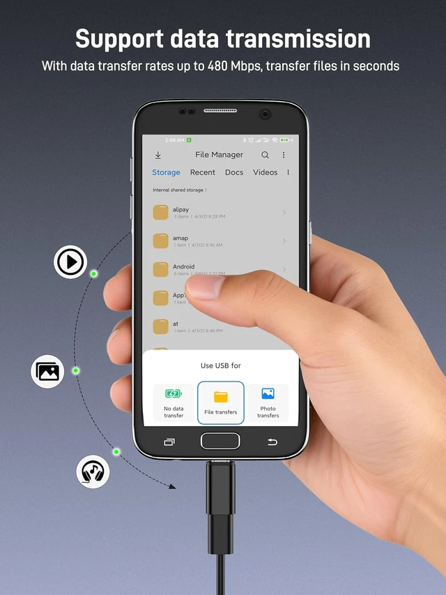 Alt view image 7 of 7 - USB C to Micro USB Adapter(5 Pack) USB Type C Female to Micro USB Male Convert Connector USB C to Micro B Charge and Data Sync for Galaxy S7 Edge S6 Nexus 6/5 and Other Micro Devices.