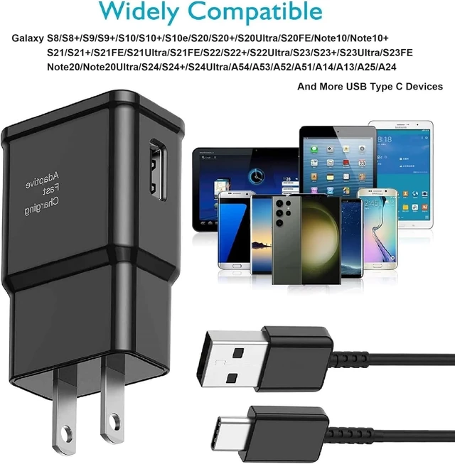 Alt view image 6 of 7 - USB Wall Charger Block with 6.6ft Type C Fast Charging Cord for