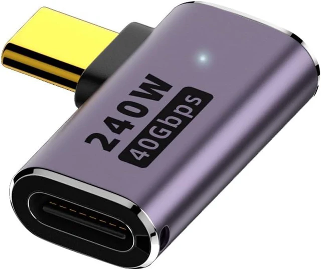 Main image of 40Gbps 90 Degree USB C Adapter Right Angle USB Type C Extender