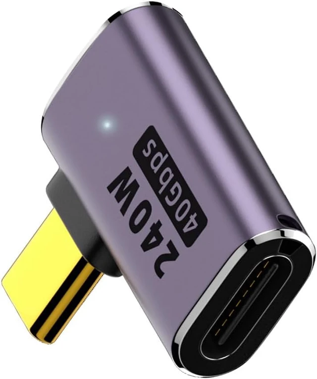Alt view image 3 of 4 - 40Gbps 90 Degree USB C Adapter Right Angle USB Type C Extender