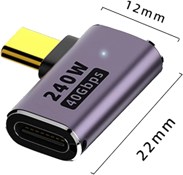 Alt view image 2 of 4 - 40Gbps 90 Degree USB C Adapter Right Angle USB Type C Extender