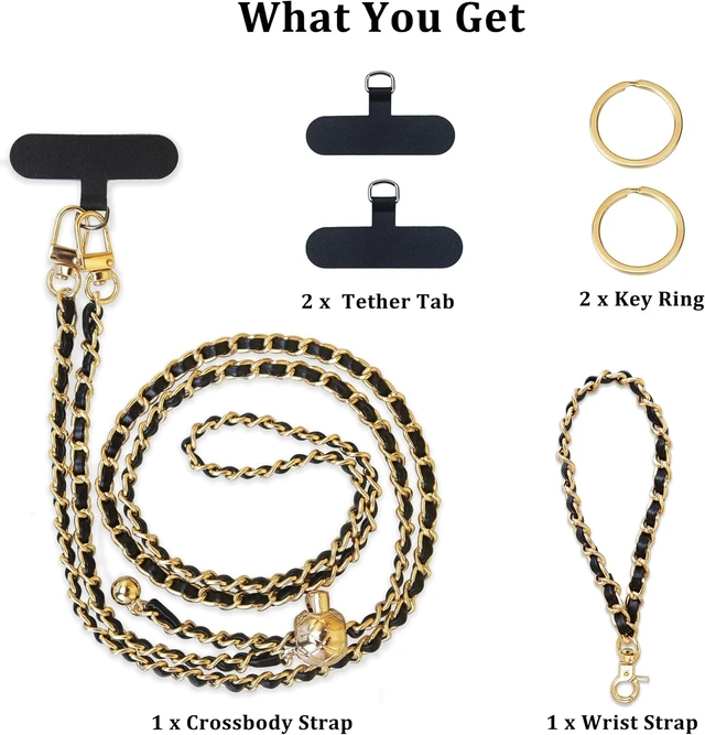 Alt view image 2 of 7 - Phone Chain Crossbody Adjustable Anti-Theft Cell Phone Lanyard Crossbody